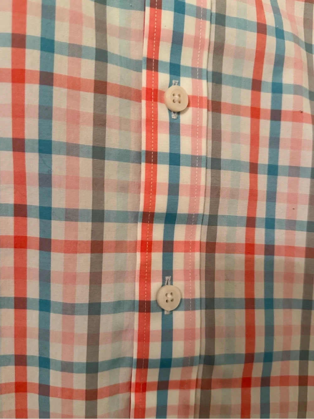 J. Crew Men’s Coral and Teal Plaid Button-Down Shirt